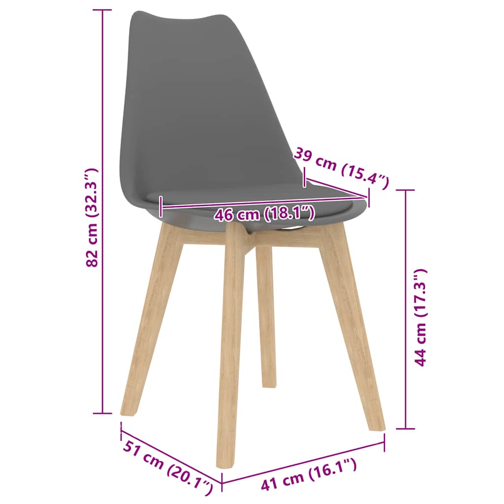 Sedie da Pranzo 4 pz Grigie in Plastica | homemem39