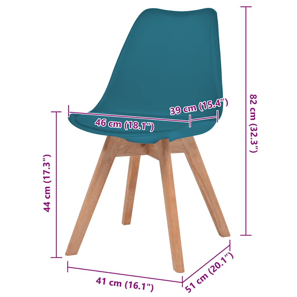 Sedie da Pranzo 4 pz Turchese in Plastica | homemem39