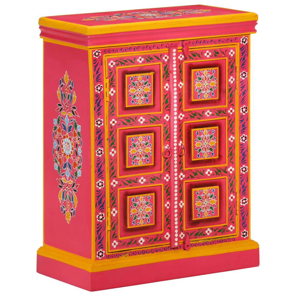 Credenza in Legno Massello di Mango Rosa Dipinta a Mano - homemem39