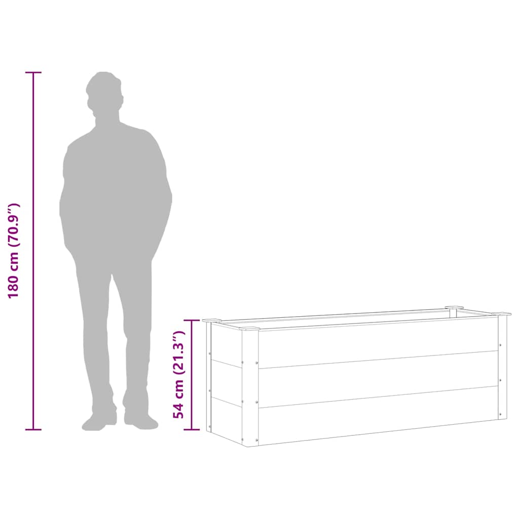 Letto Rialzato da Giardino in WPC 150x50x54 cm Grigio