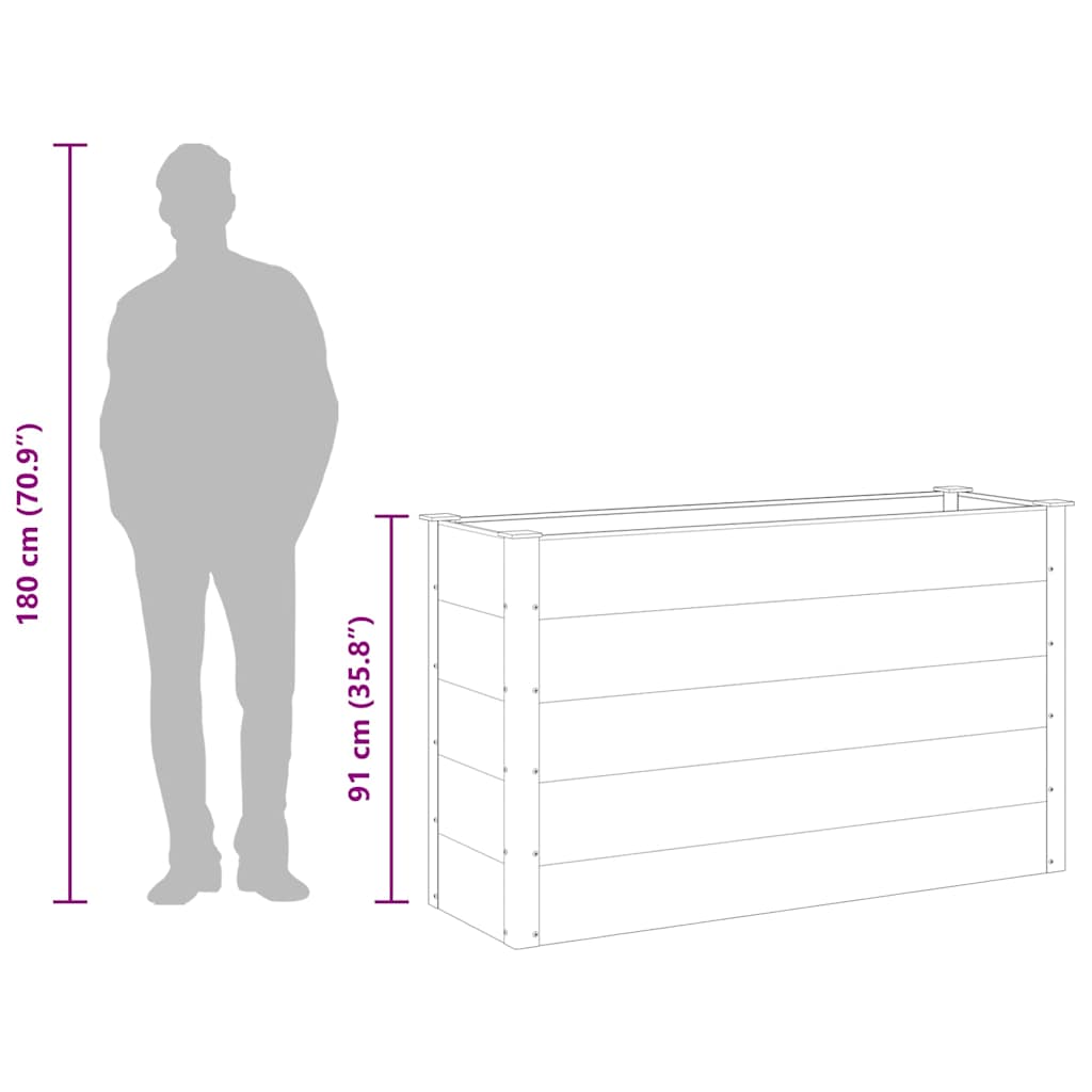 Letto Rialzato da Giardino in WPC 150x50x91 cm Grigio | homemem39