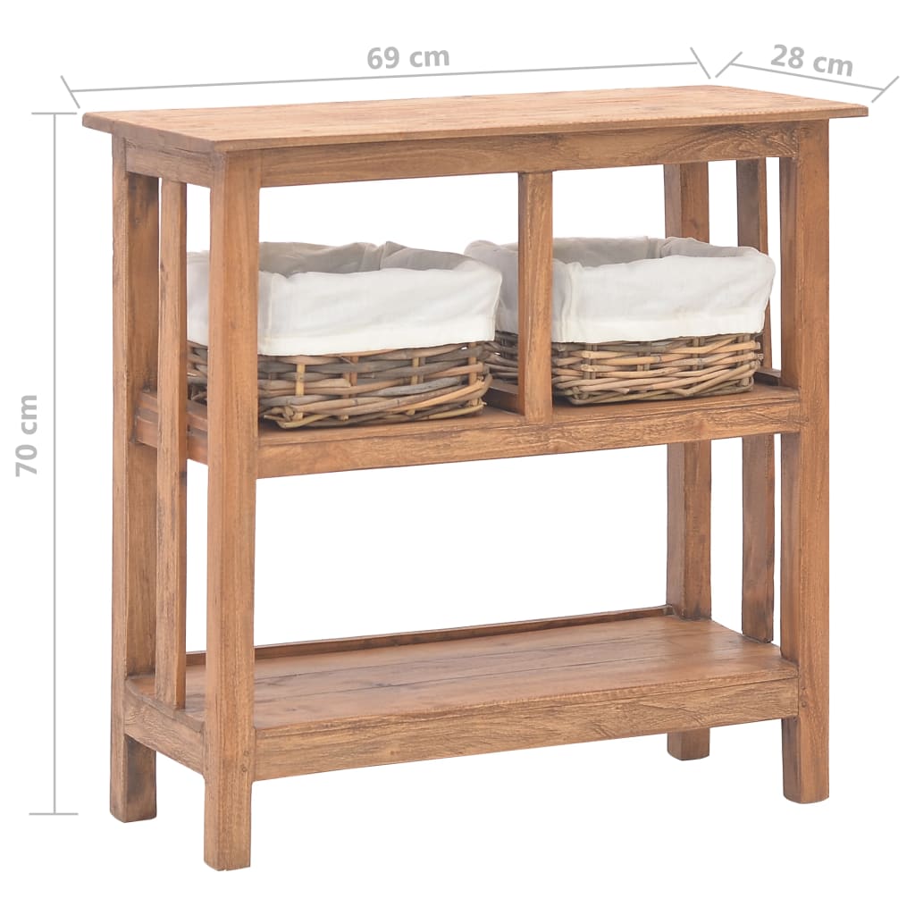 Tavolo Consolle in Legno Massello di Mogano 69x28x70 cm | homemem39