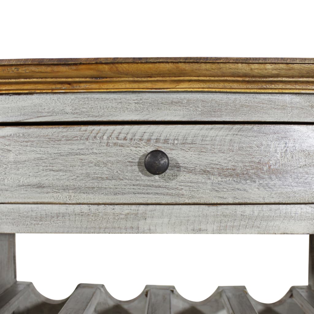 Portavini in Legno Massello di Mogano 55x23x85 cm | homemem39