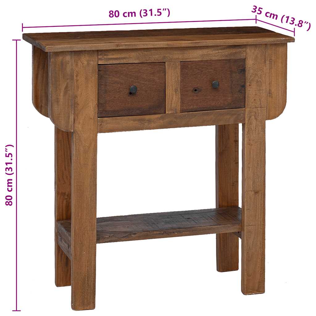Consolle in Legno di Recupero Misto 80x35x80 cm | homemem39
