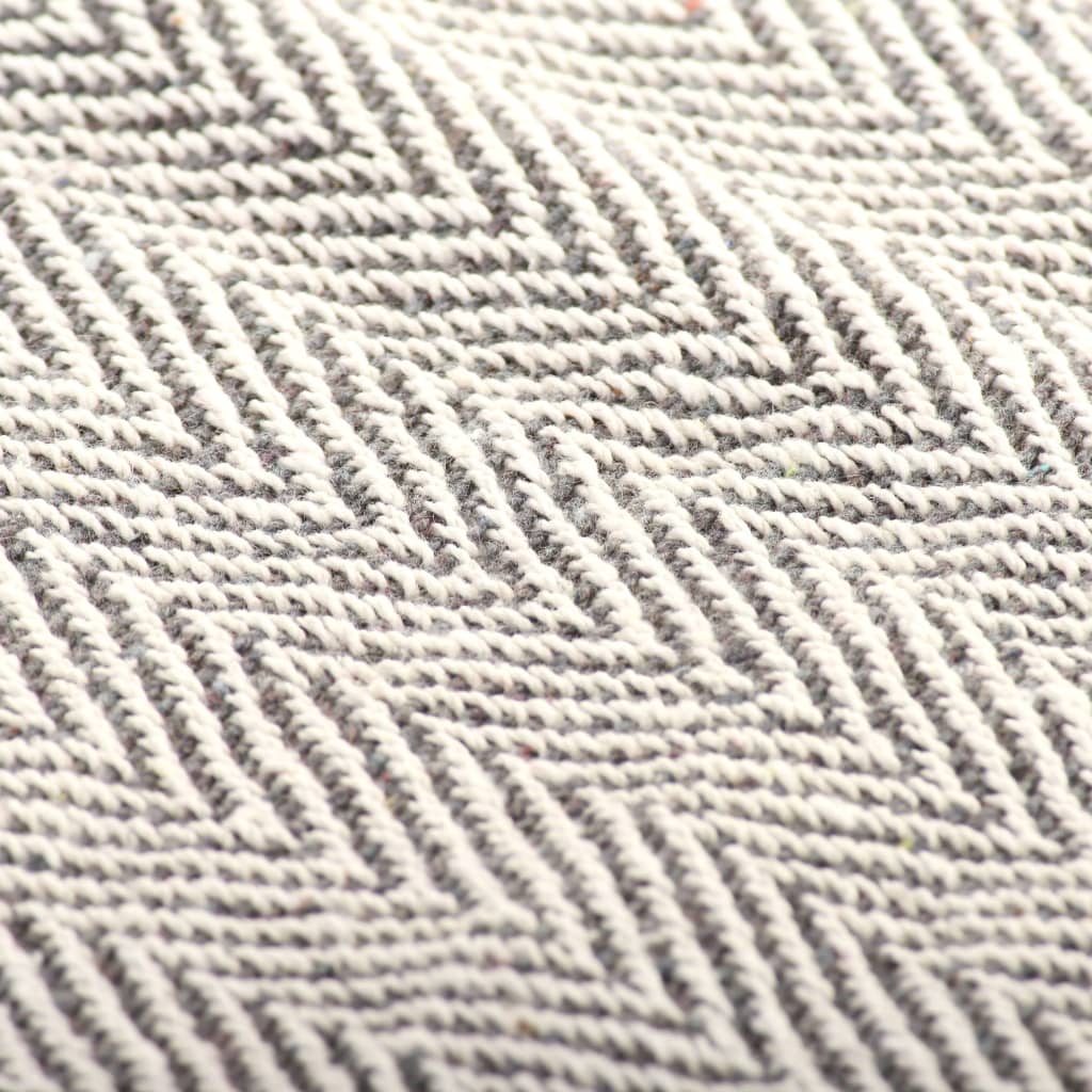 Copriletto in Cotone a Spina di Pesce 125x150 cm Grigio | homemem39