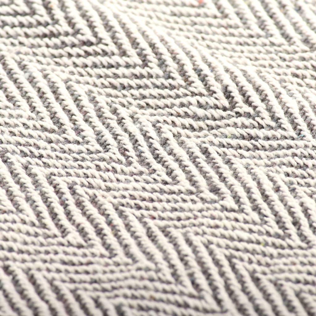 Copriletto in Cotone a Spina di Pesce 160x210 cm Grigio | homemem39