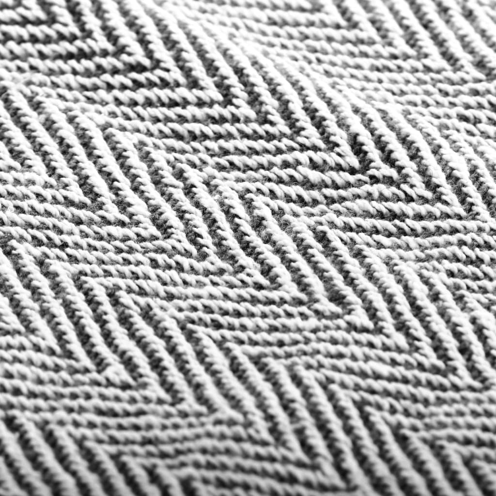 Copriletto in Cotone a Spina di Pesce 160x210 cm Blu Marino | homemem39