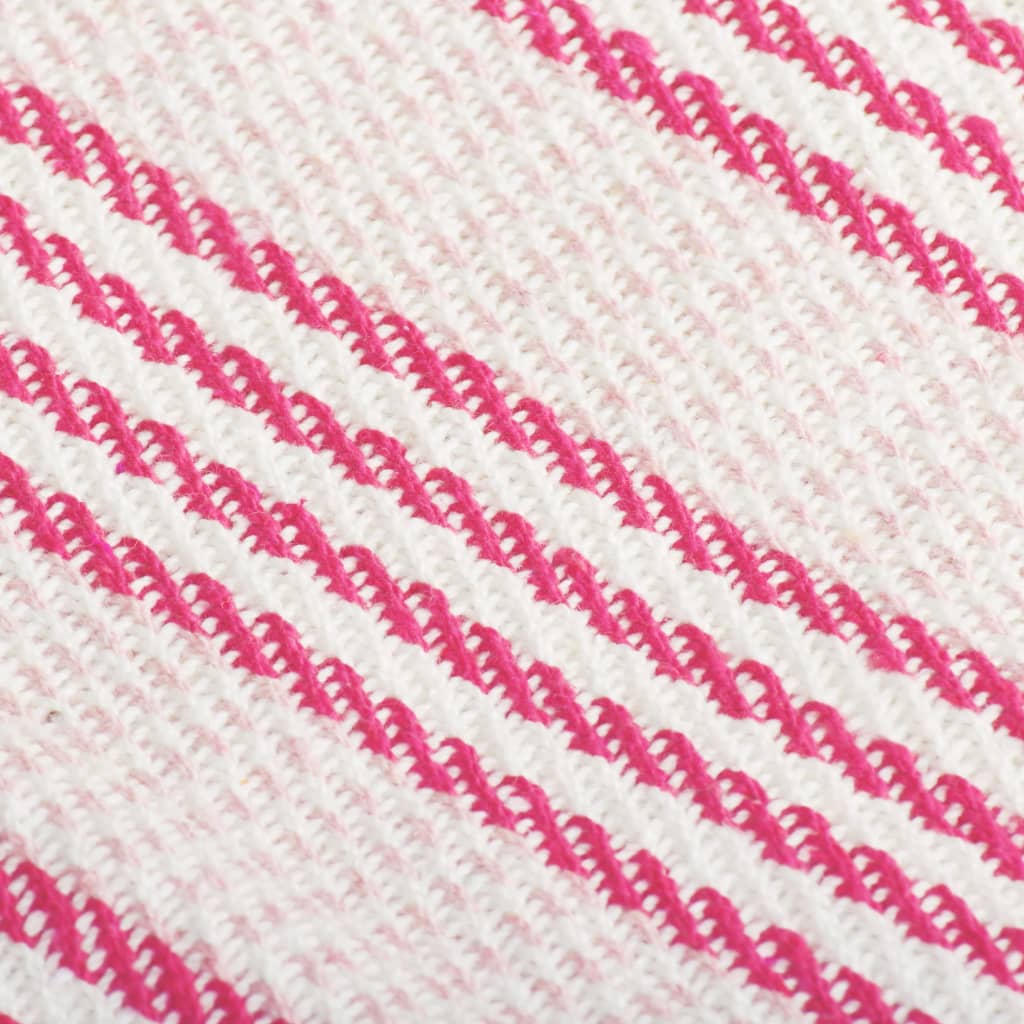 Copriletto in Cotone a Righe 125x150 cm Rosa e Bianco | homemem39
