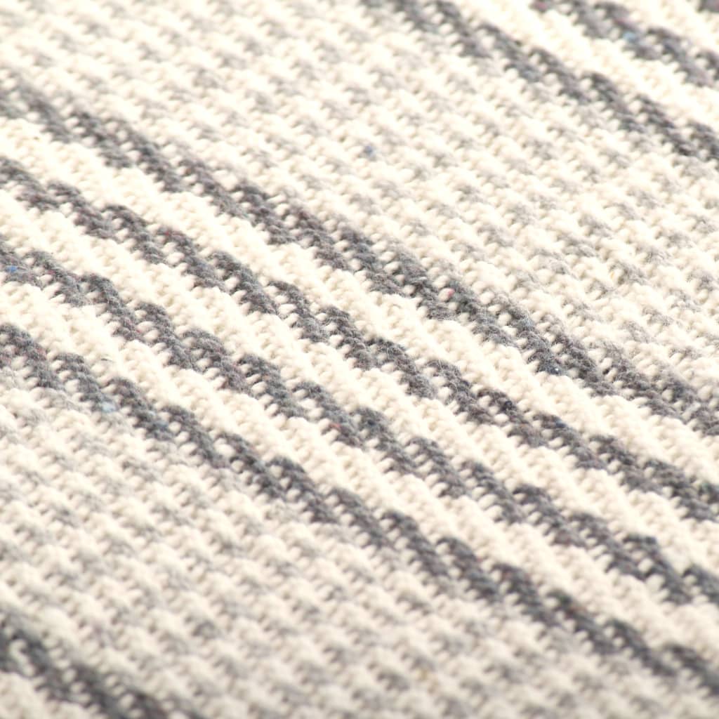 Copriletto in Cotone a Righe 220x250 cm Grigio e Bianco | homemem39