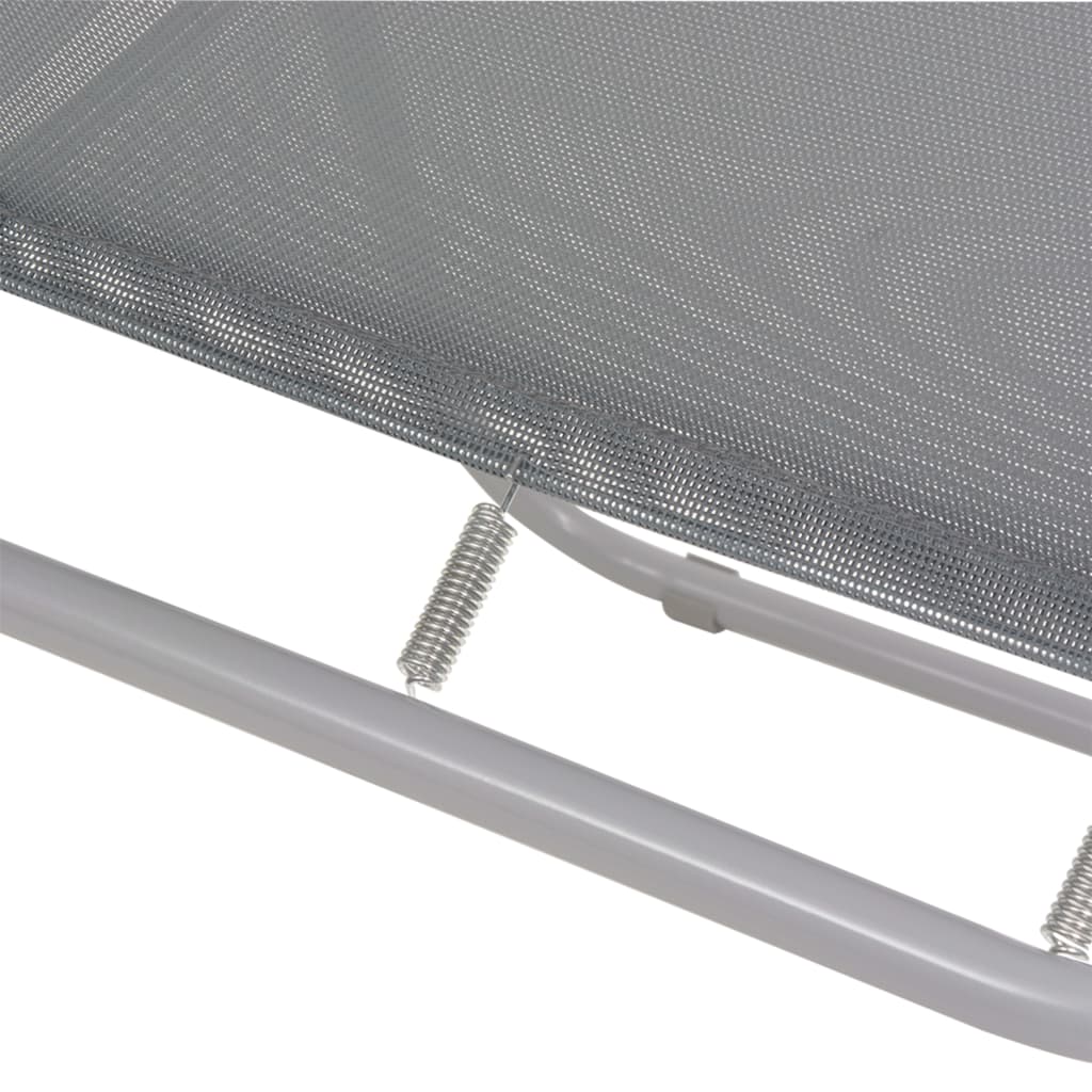 Set da Pranzo da Giardino 6 pz in Acciaio e Textilene Grigio | homemem39