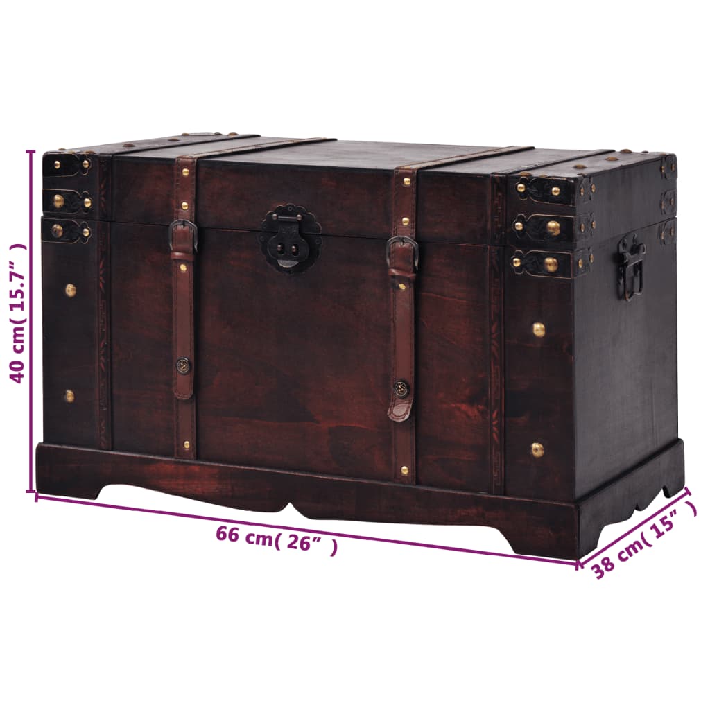 Baule del Tesoro Vintage in Legno 66x38x40 cm | homemem39
