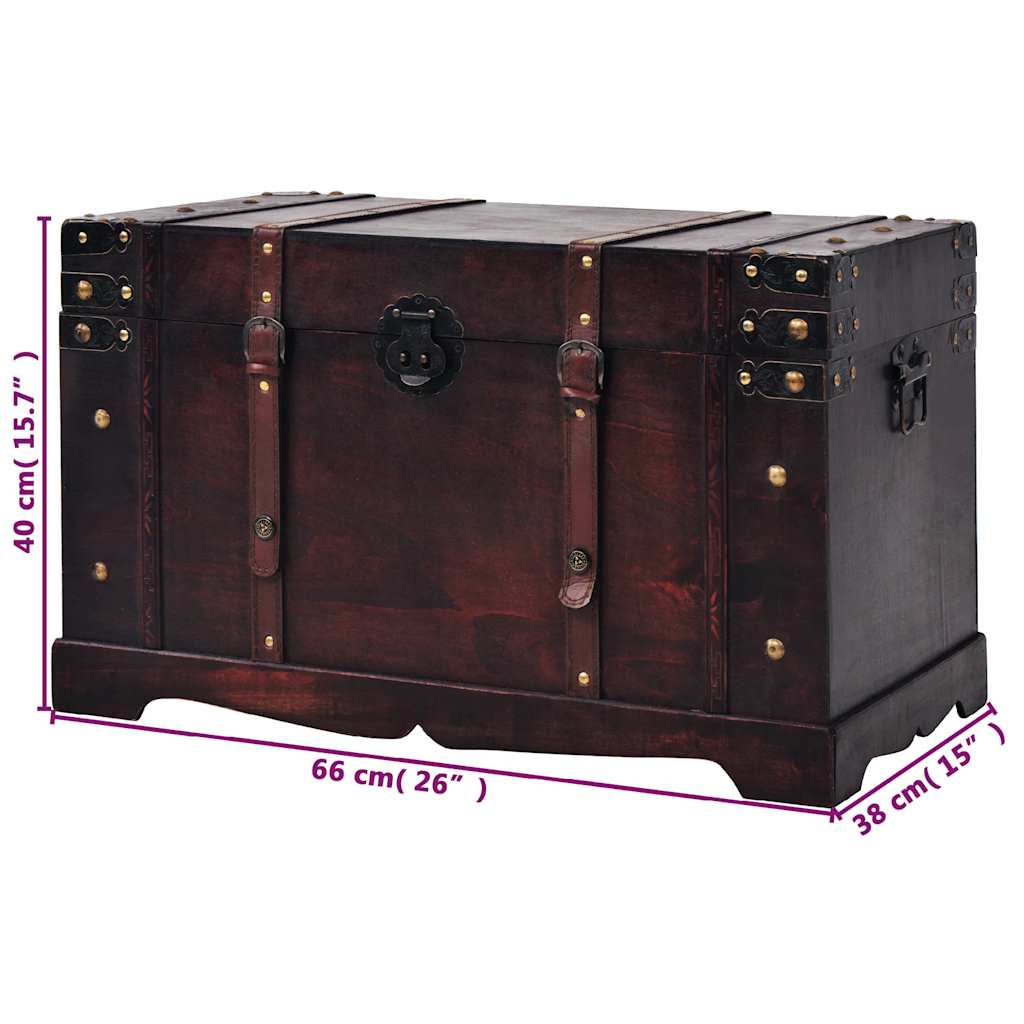 Baule del Tesoro Vintage in Legno 66x38x40 cm