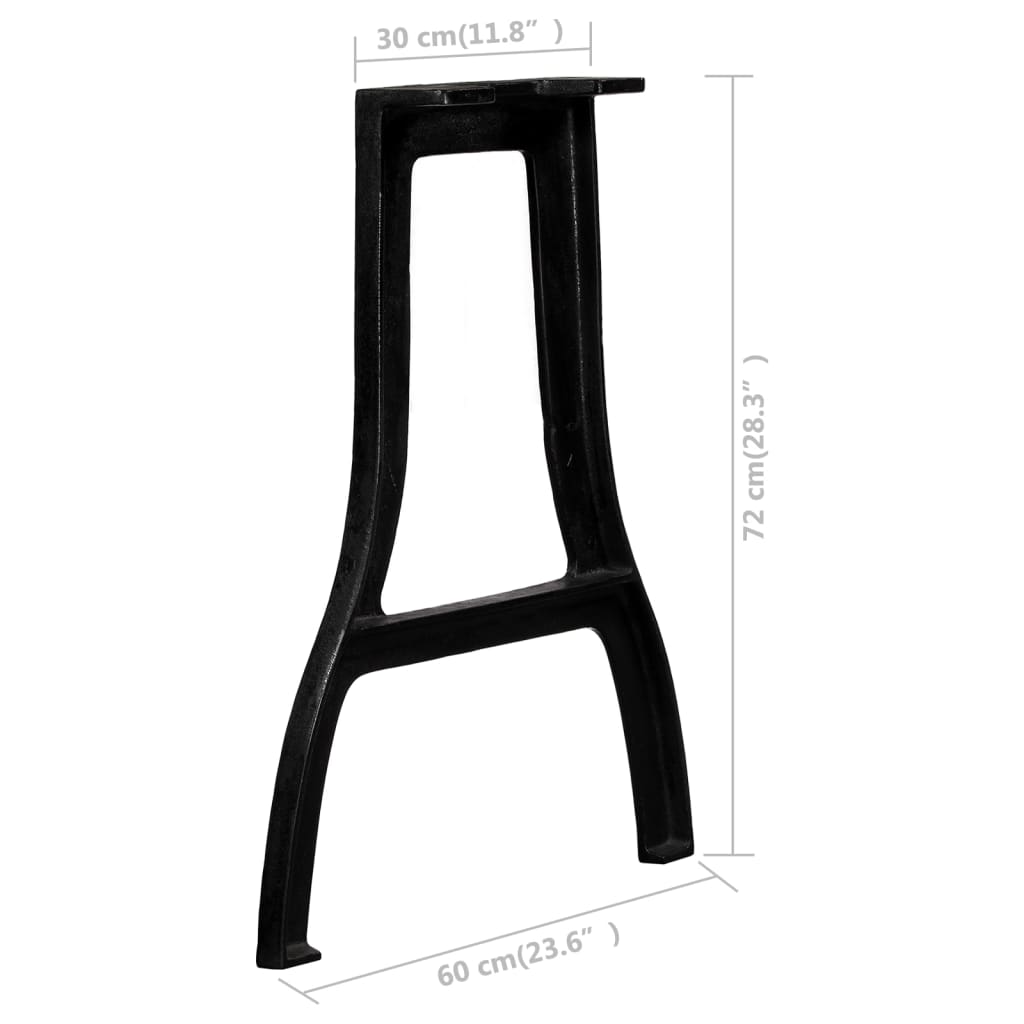 Gambe per Tavolo da Pranzo 2 pz a Forma di A in Ghisa | homemem39