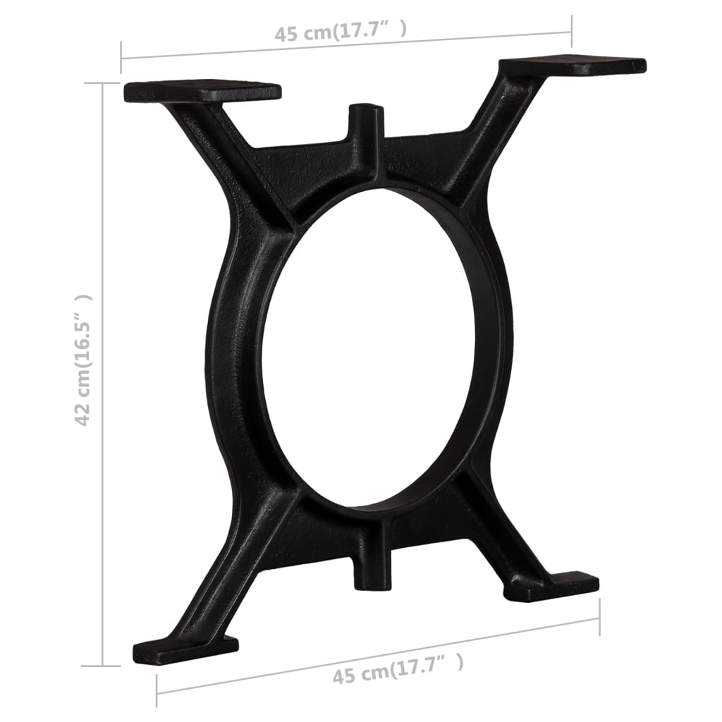 Gambe per Tavolino da Caffè 2 pz a Forma di O in Ghisa | homemem39