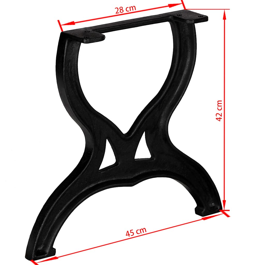 Gambe per Tavolino da Caffè 2 pz a Forma di X in Ghisa