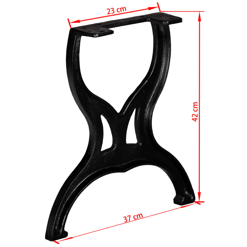 Gambe per Panca 2 pz a Forma di X in Ghisa