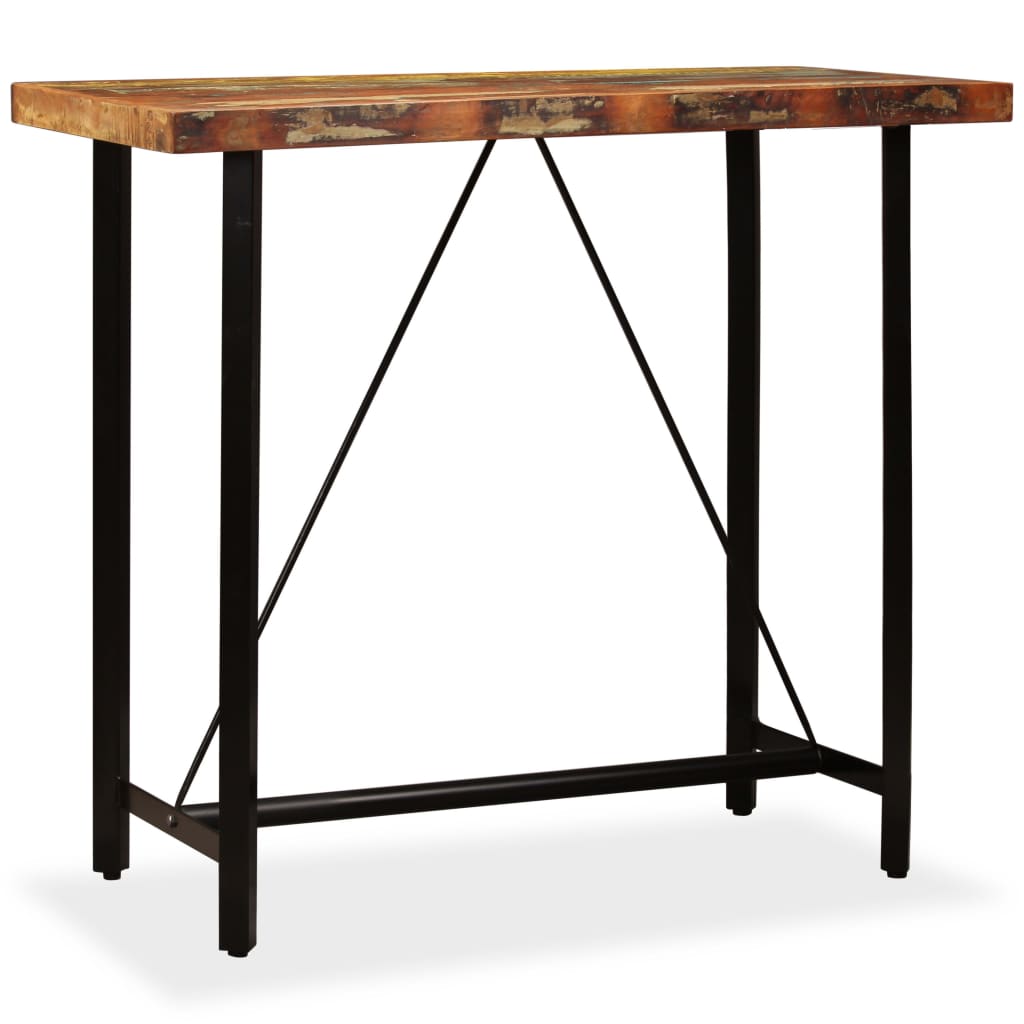 Tavolino da Bar in Legno Massello di Recupero 120x60x107 cm | homemem39