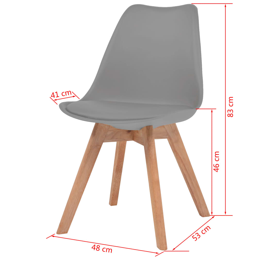 Sedie da Pranzo 6 pz Grigie in Plastica | homemem39