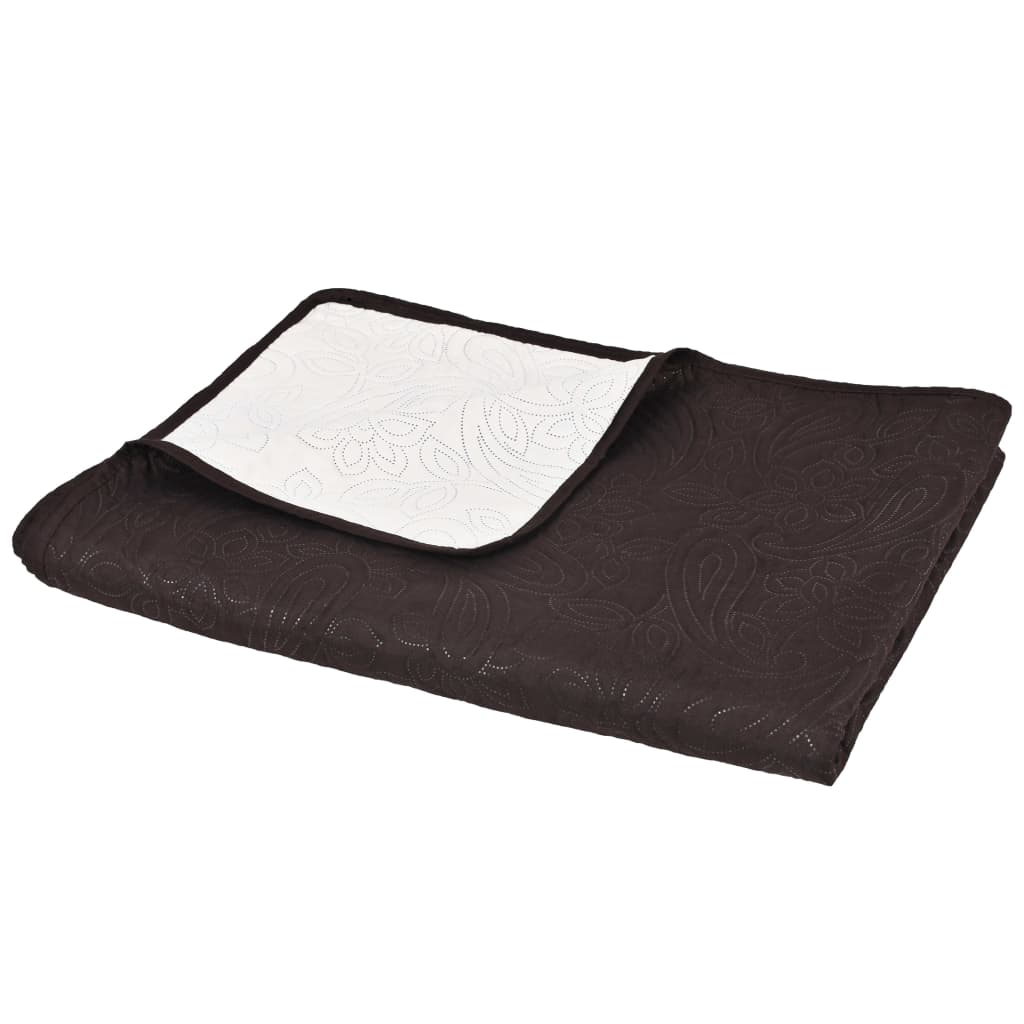 Copriletto Double-Face Trapuntato 170x210 cm Crema e Marrone | homemem39