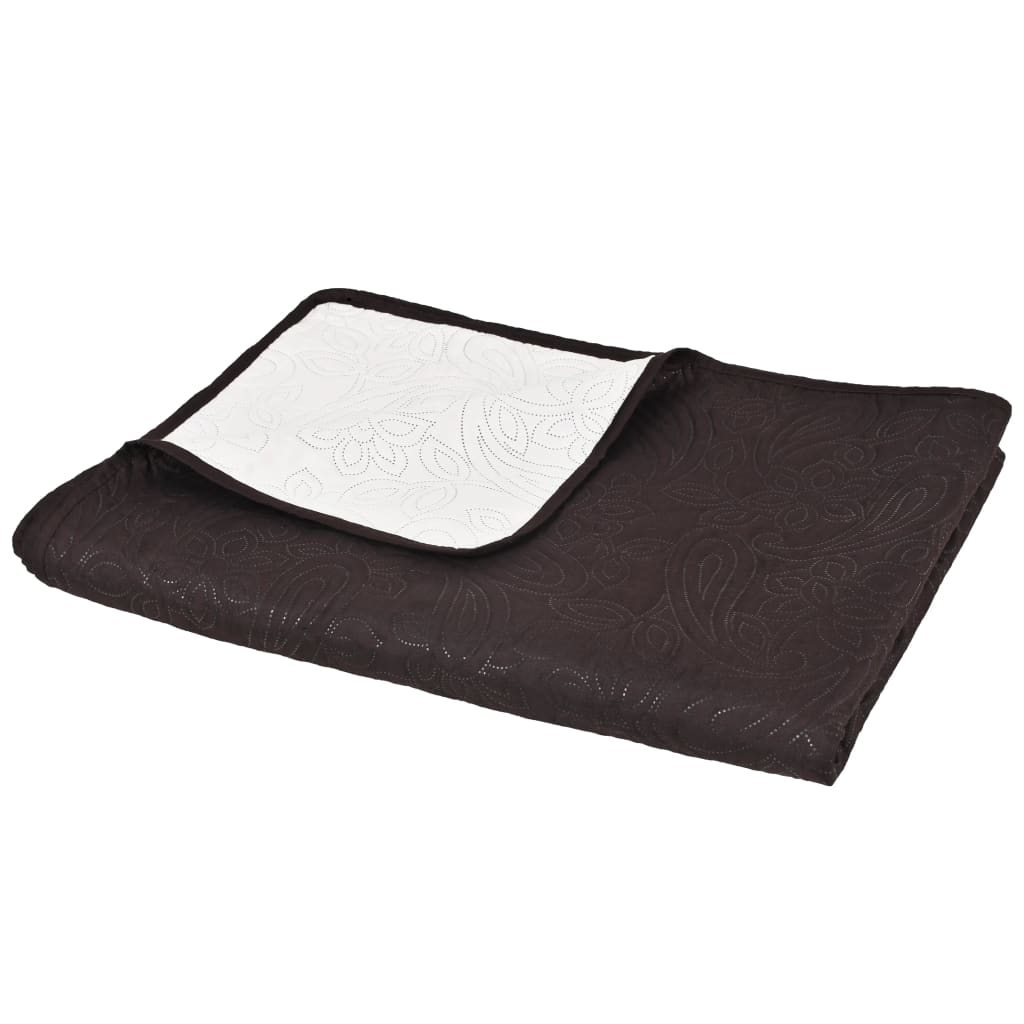 Copriletto Double-Face Trapuntato 220x240 cm Crema e Marrone | homemem39