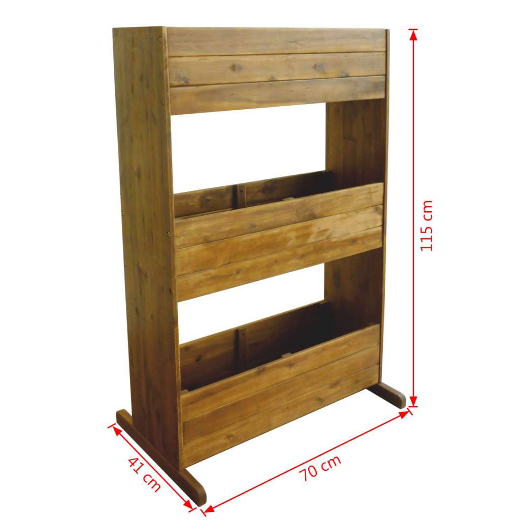 Letto Rialzato da Giardino a 3 Livelli Legno Massello di Acacia | homemem39
