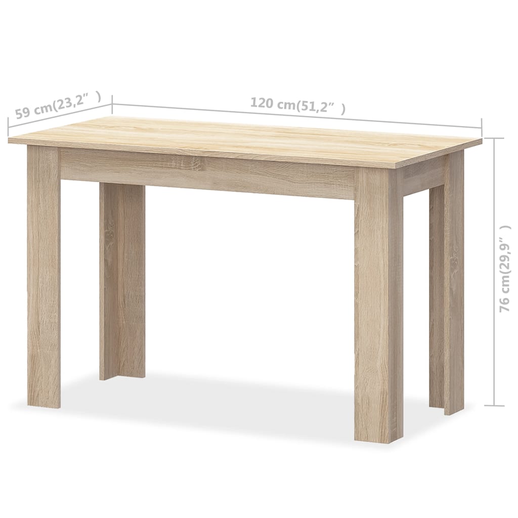 Tavolo da Pranzo e Panche 3 pz in Legno Multistrato Rovere - homemem39