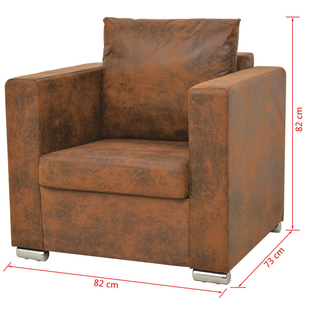 Set Divani 2 pz in Pelle Scamosciata Artificiale | homemem39