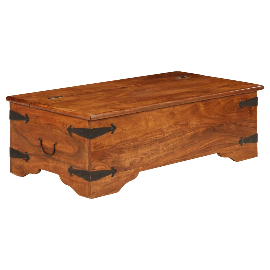 Tavolino da Salotto in Legno Acacia Finitura Ambra 110x55x35 cm