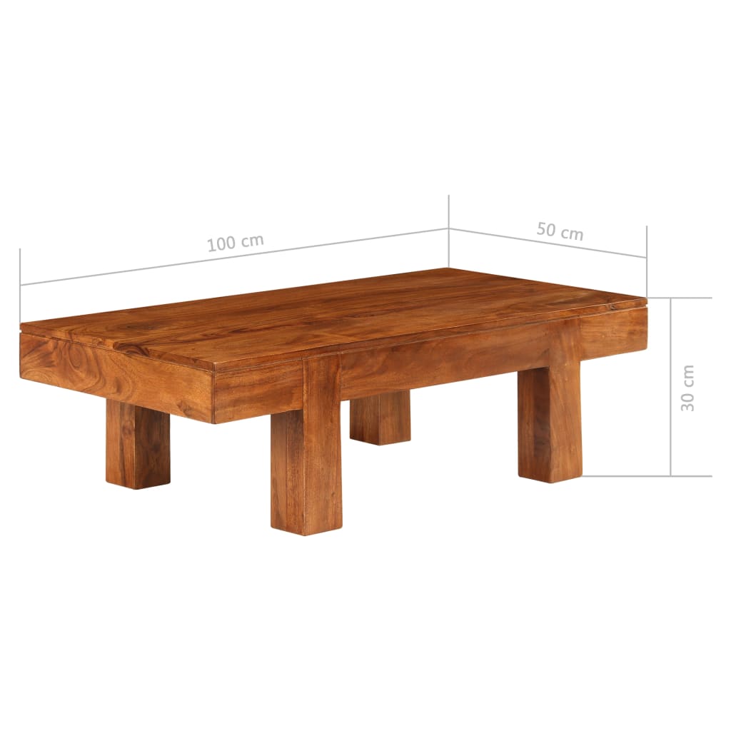 Tavolino da Salotto in Legno Acacia Finitura Ambra 110x55x35 cm