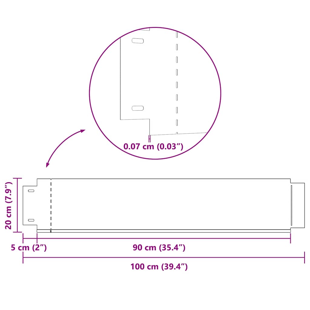 Pannelli Recinzione per Prato 15 pz Acciaio Zincato 100x20 cm