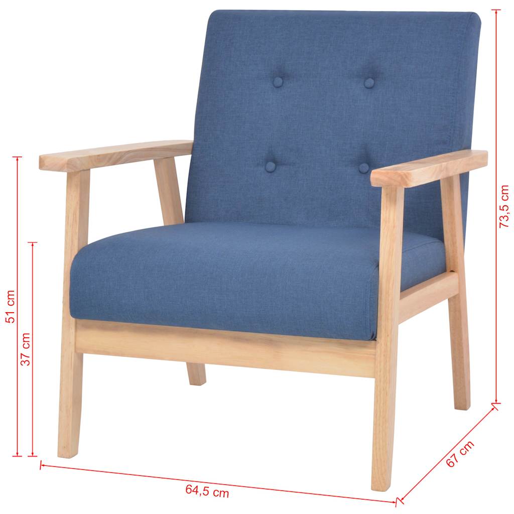 Set di Divani 2 pz in Tessuto Blu | homemem39