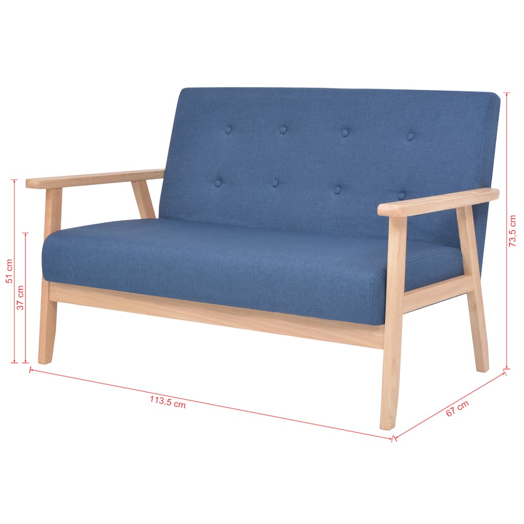 Set di Divani 2 pz in Tessuto Blu | homemem39