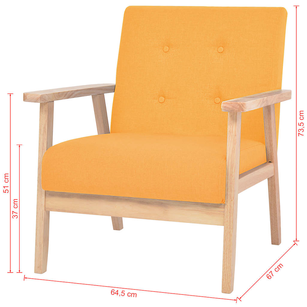 Set di Divani 2 pz in Tessuto Giallo | homemem39