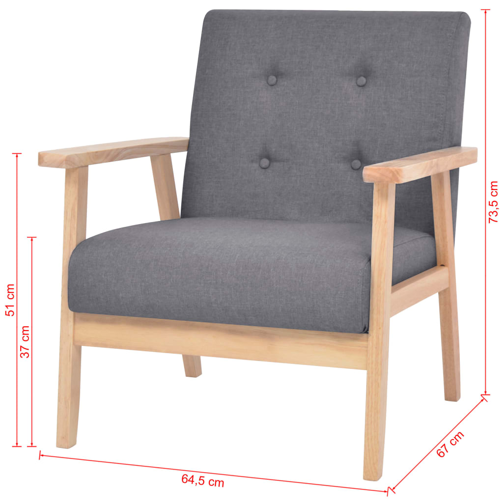 Set di Divani 2 pz in Tessuto Grigio Scuro | homemem39