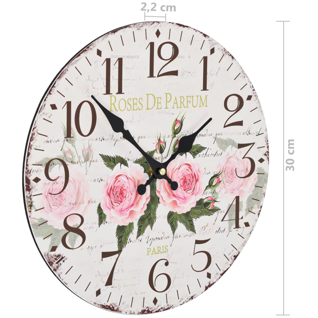Orologio da Parete Vintage Fiore 30 cm - homemem39
