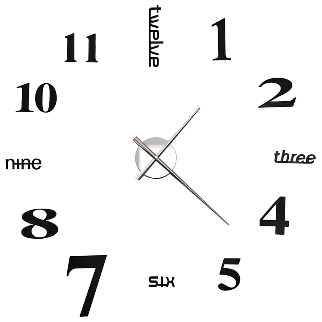 Orologio da Parete 3D in Stile Moderno 100cm XXL Nero | homemem39