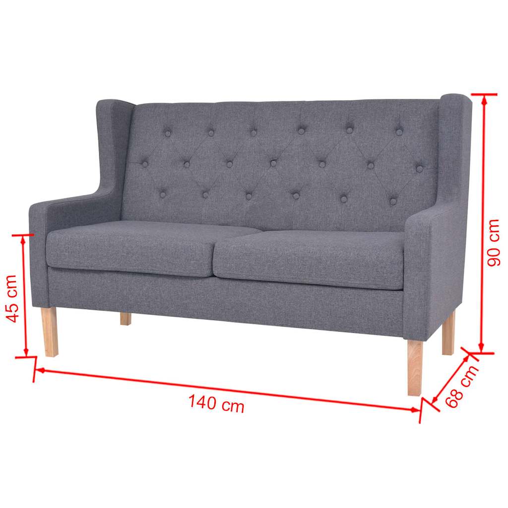 Set Divani 2 pz in Tessuto Grigio | homemem39