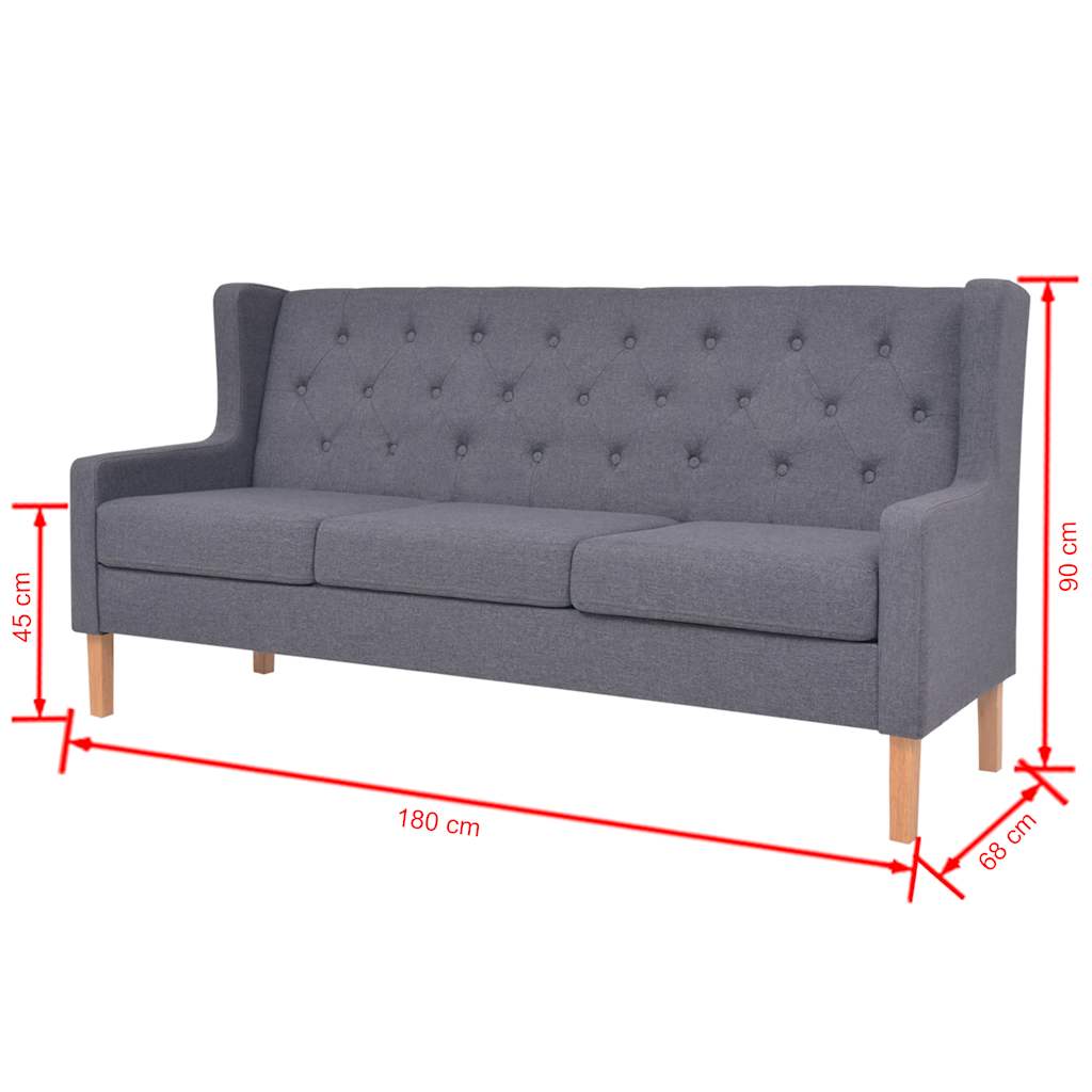 Set Divani 2 pz in Tessuto Grigio | homemem39