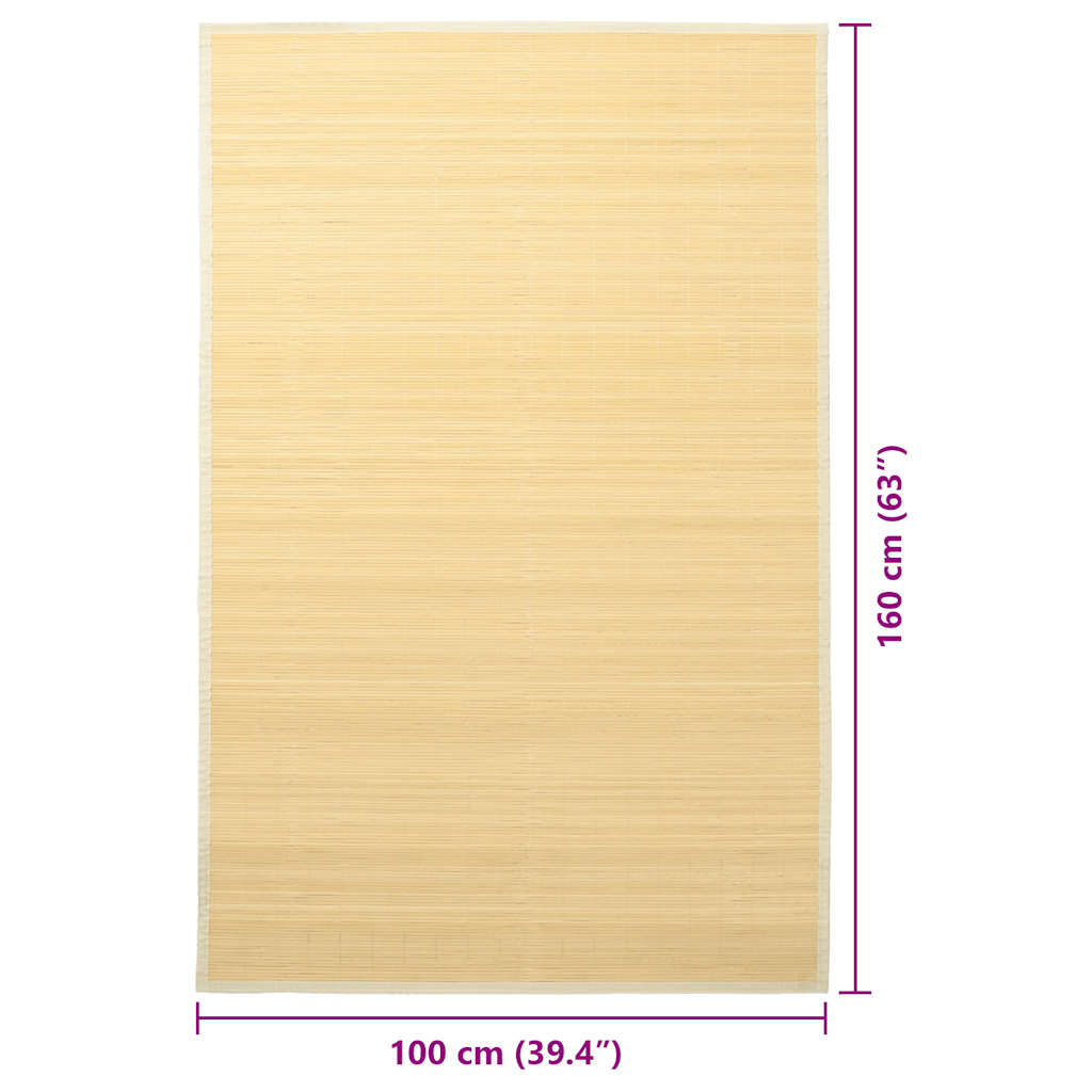 Tappeto in Bambù 100x160 cm Naturale