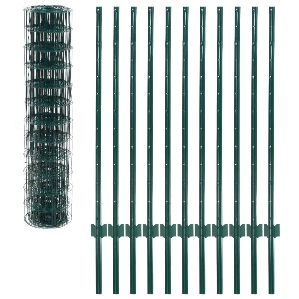 Set Recinzione Euro 20x1,2 m in Acciaio Verde | homemem39
