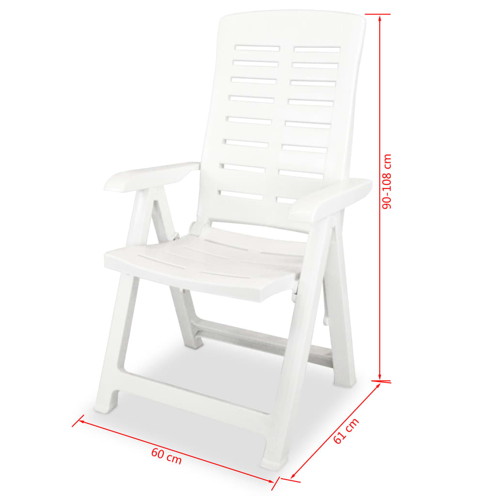 Sedie Reclinabili da Giardino 2 pz in Plastica Bianca | homemem39