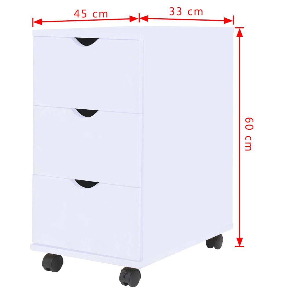 Cassettiera 33x45x60 cm Bianca | homemem39