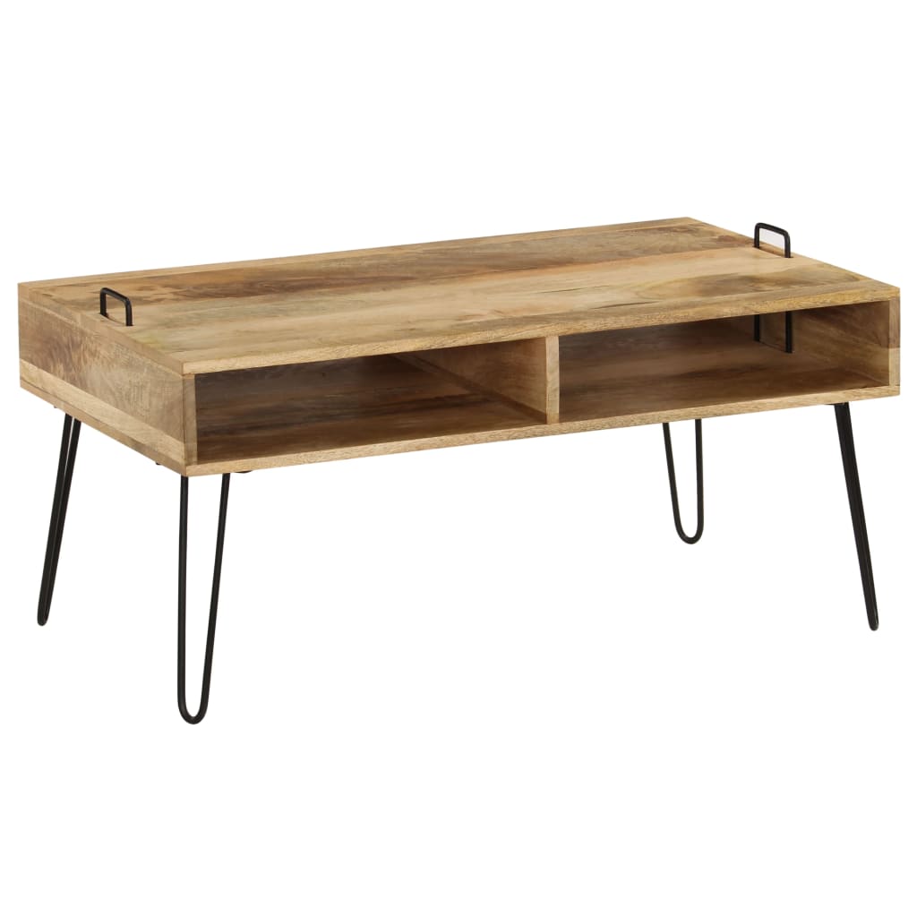 Tavolino da Salotto in Legno Massello di Mango 100x60x45 cm | homemem39