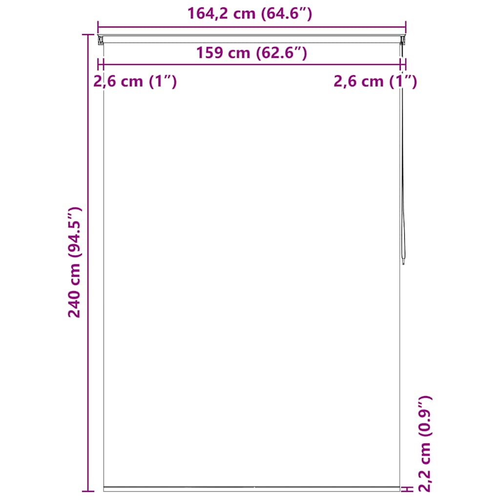 Tenda a Rullo per Doccia 160x240 cm Quadrati | homemem39