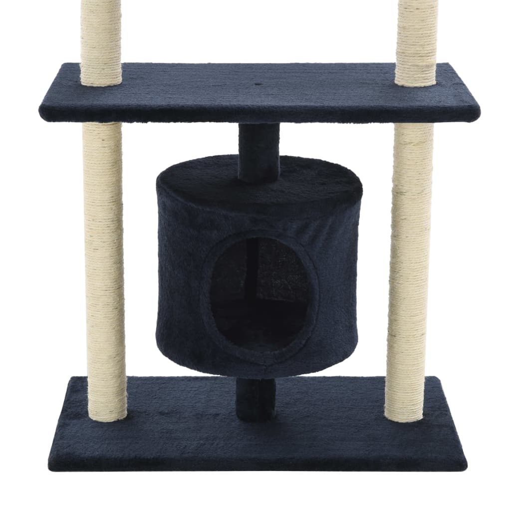Albero per Gatti con Tiragraffi in Sisal 95 cm Blu Scuro | homemem39