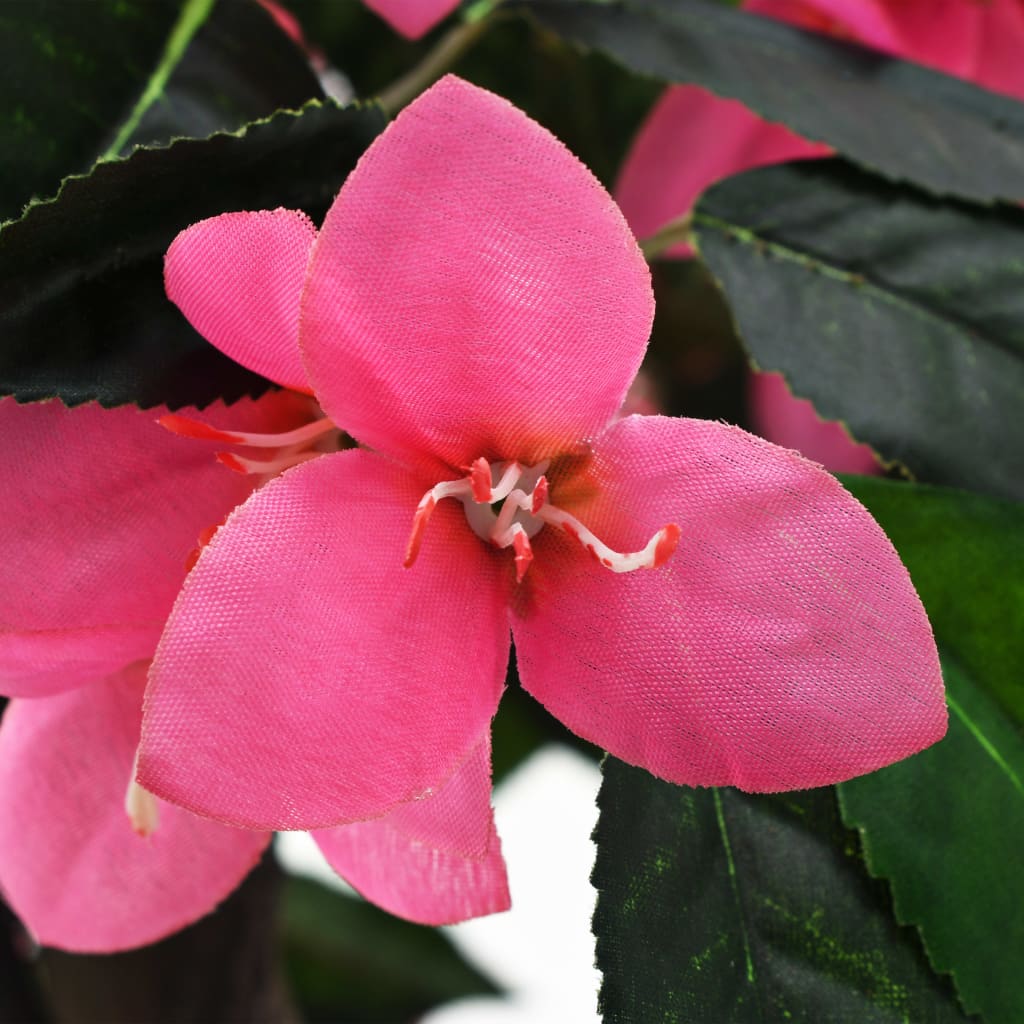 Pianta Artificiale di Rododendro con Vaso 155 cm Verde e Rosa | homemem39