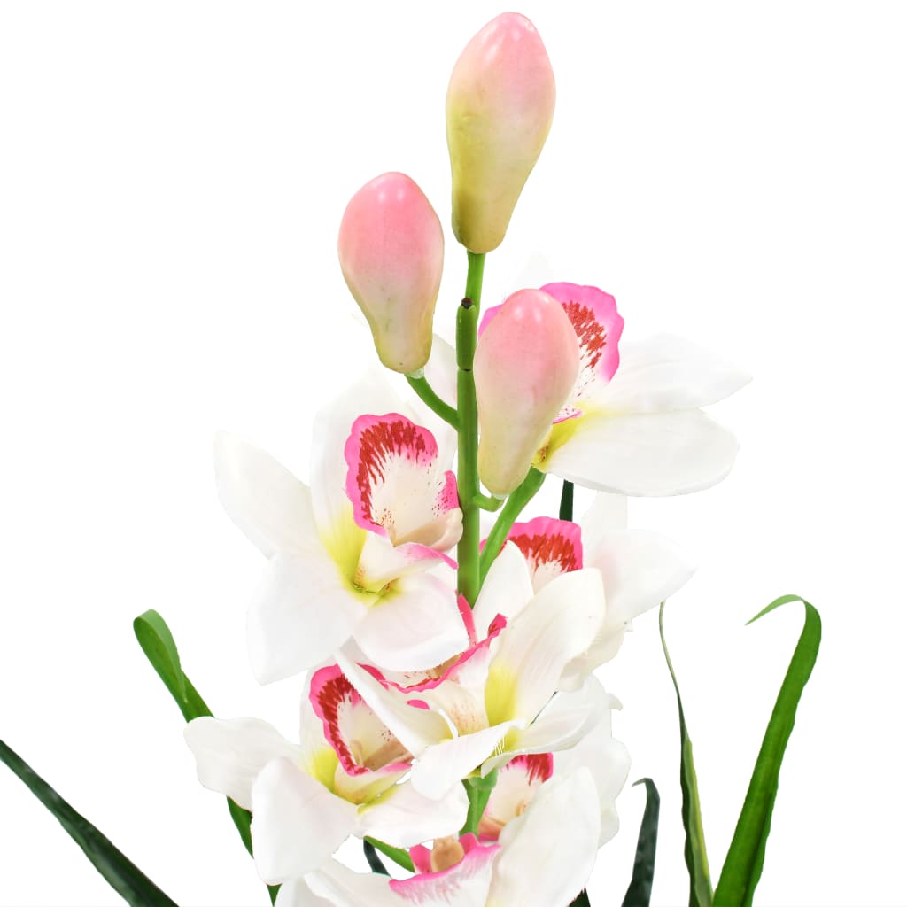 Orchidea Cymbidium Artificiale con Vaso 100 cm Verde | homemem39