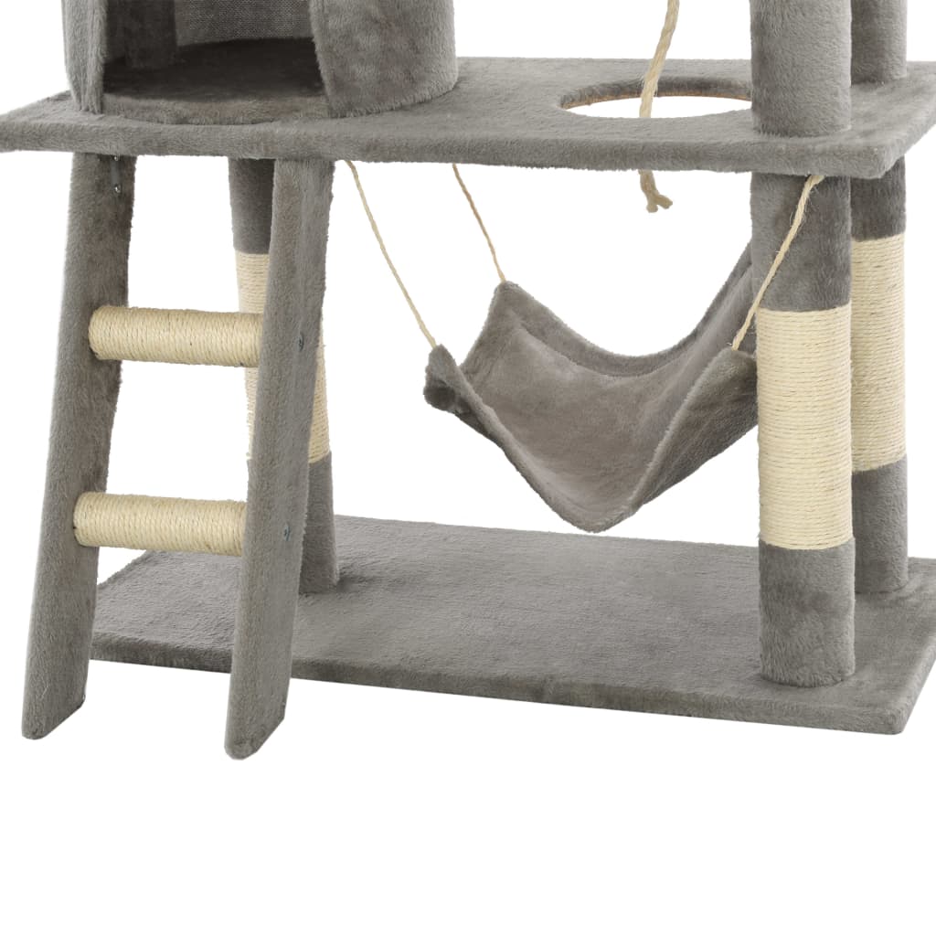 Albero per Gatti con Tiragraffi in Sisal 140 cm Grigio | homemem39