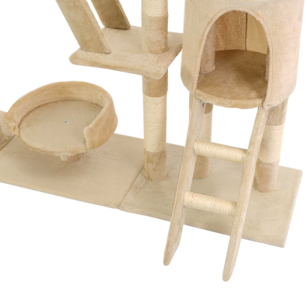 Albero per Gatti con Tiragraffi in Sisal 230-250 cm Beige | homemem39