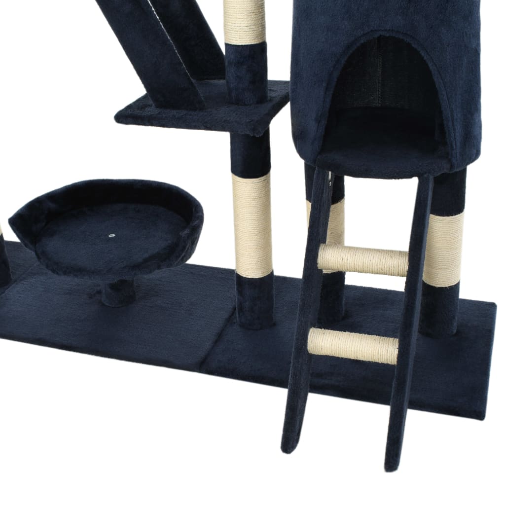Albero per Gatti con Tiragraffi in Sisal 230-250 cm Blu | homemem39